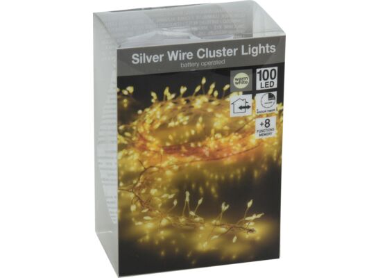 Łańcuch świetlny 100 LED srebrny BO IP44