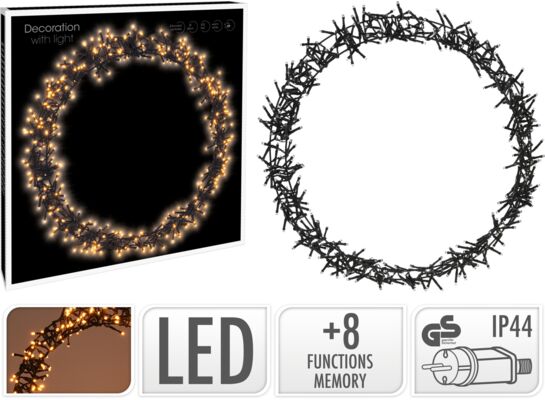 Obrączka 48 cm 400 LED ciepła biel