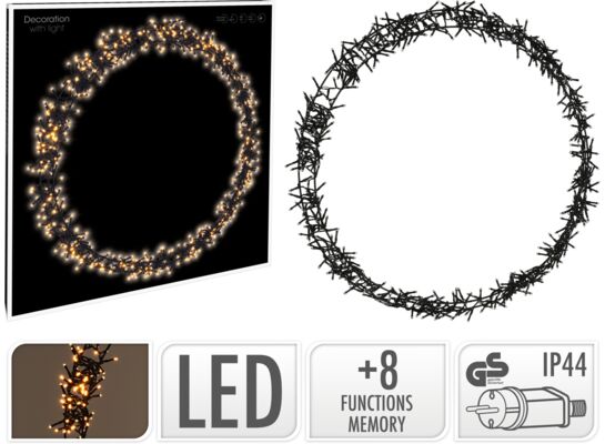 Pierścień 68 cm 600 LED ciepła biel