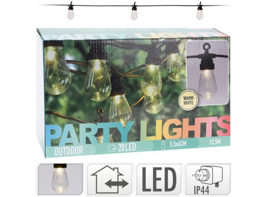 Girlanda Partylight 20 żarówka przezroczysta 5,5 x 4 cm