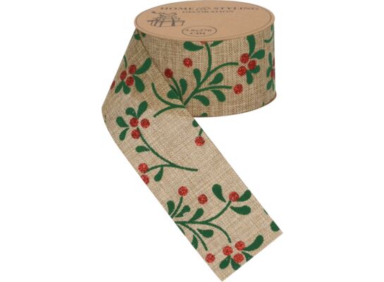Wstążka dekoracyjna w gałązki 3,8 x 270 cm