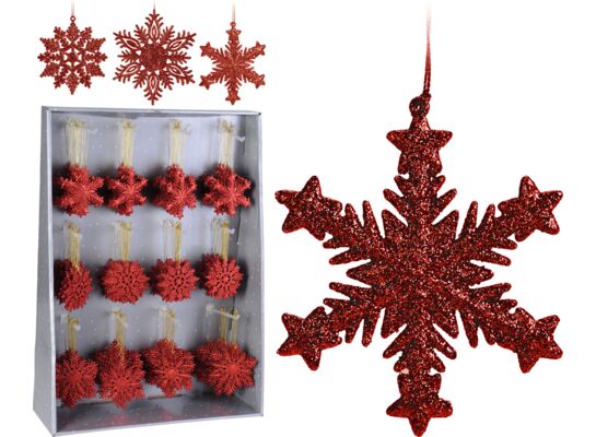 Zawieszka deko 10 cm w brokat czerwony