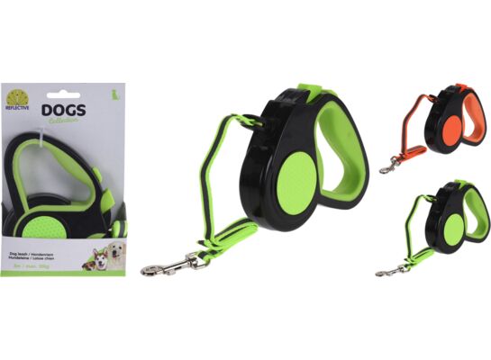 Smycz dla psa automatyczna odblaskowa 2ass 300 cm