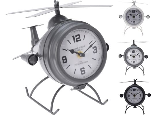 zegar stolowy helikopter metal 23 x 22 cm