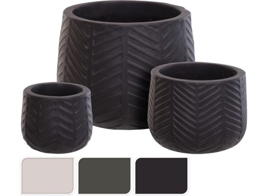 Zestaw doniczek 3 sztuki 3ass clr 33 x 24,5 cm