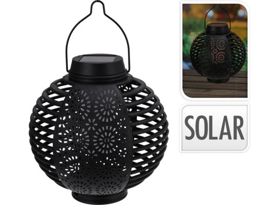 Lampion solarny dia czarny 15 x 15 cm