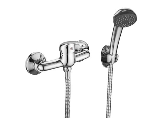 Bateria natryskowa PEDRO ścienna z zestawem natryskowym chrom