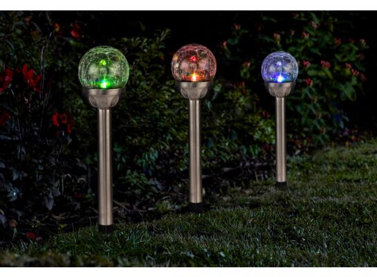 Lampa solarna ze szklaną kulą 38 x 8 cm mix