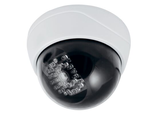 Atrapa kamery "EURA" AK-08B3 kopułkowa, wewnętrzna, biała, czujnik zmierzchowy