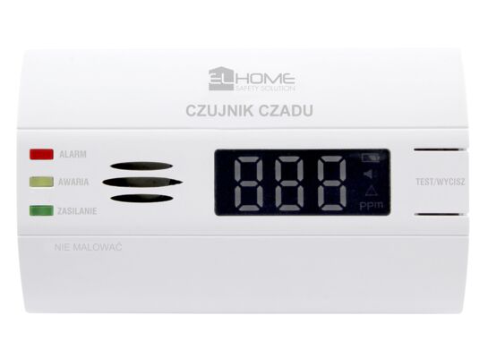 Czujnik czadu "EL HOME" CD-90B8 - bateryjny, DC 3V, LCD; zgodne z normą PN 50291-1:2018
