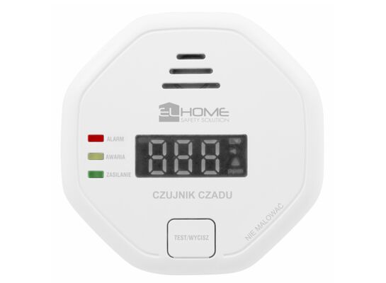 Czujnik czadu "EL HOME" CD-92B8 - bateryjny, DC 3V, LCD; zgodne z nową normą PN 50291-1:2018