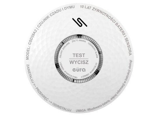 Czujnik czadu i dymu "EURA" CSD-39A2 bateryjny
