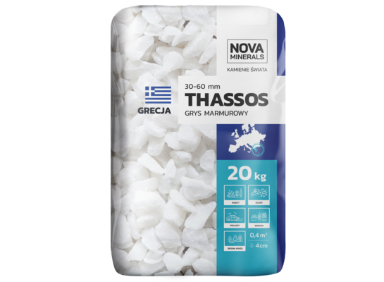 Grys biały THASSOS 30-60 mm 20 kg