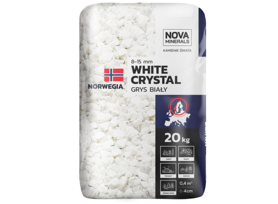 Grys biały WHITE CRYSTAL 8-15 mm 20 kg
