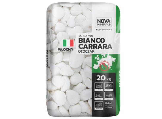 Otoczak BIANCO CARRARA 25-40 mm 20 kg