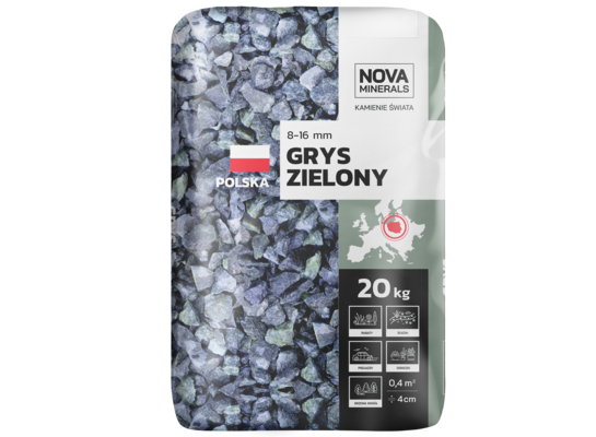 Grys zielony SERPENTYNIT 8-16 mm 20 kg