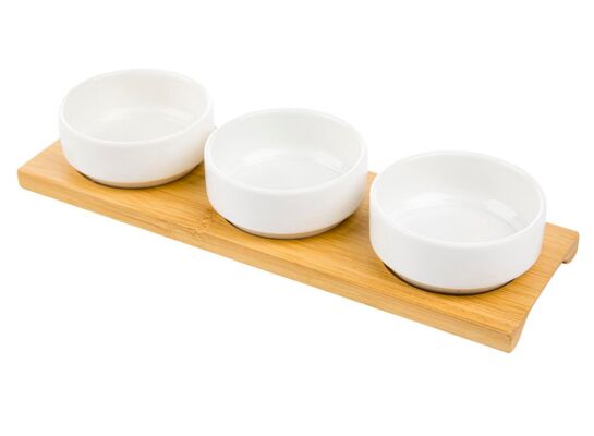 Miseczki do dipów ADRIA okrągłe 3 sztuki na podstawce