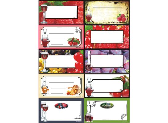 Etykiety na nalewki 83 x 45 mm samoprzylepne 30 sztuk