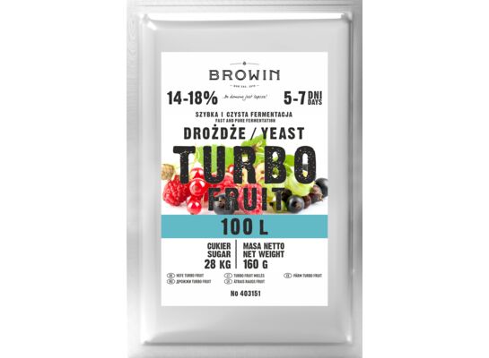 Drożdże gorzelnicze TurboFruit 5 - 7dni 100 l 160 g