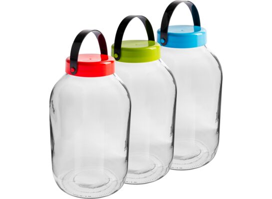 Słoik z plastikową pokrywką prosty biały 5 l