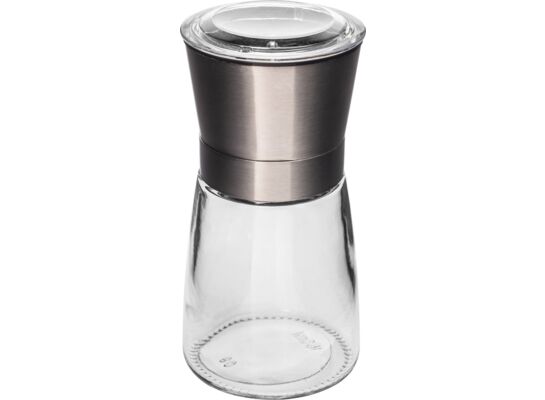 Młynek ręczny do pieprzu/soli z regulacją szklany 6,8 x 6,8 x 13,5 cm