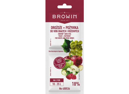 Drożdże + pożywka do win białych i różwoych Enovini® BAYA VITA