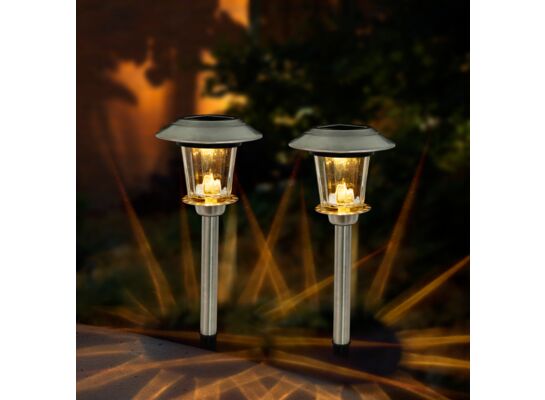 Lampa solarna LED 51,7 cm srebrna