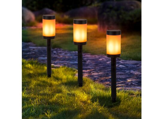 Lampa solarna efekt płomienia 5,9 x 40,5 cm czarna