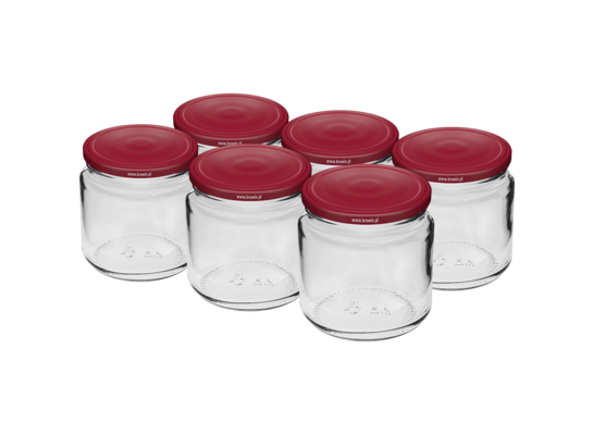 Słoik 212 ml Ø66 z zakrętką bordo 6 sztuk
