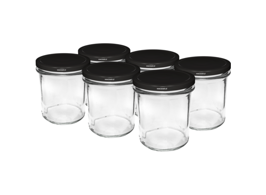 Słoik prosty 346 ml Ø82 z zakrętką czarną 6 sztuk