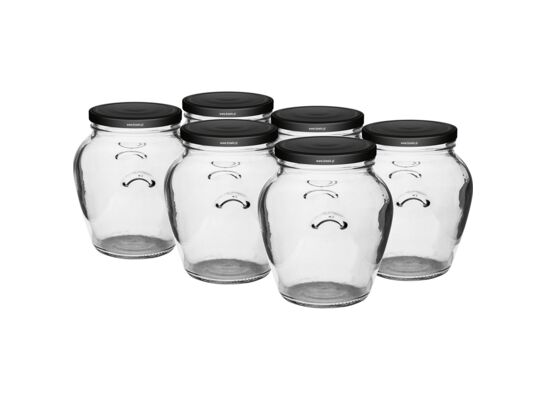 Słoik Amfora 580 ml Ø82 z zakrętką czarną 6 sztuk