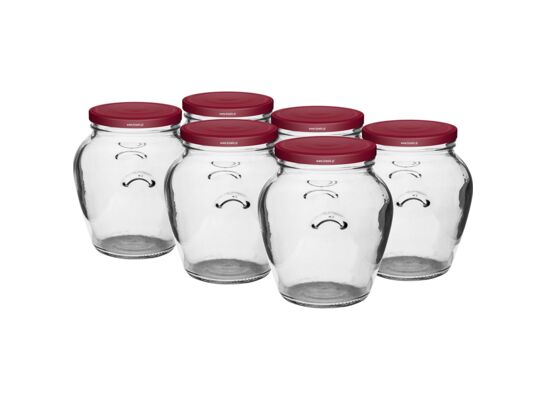 Słoik Amfora 580 ml Ø82 z zakrętką bordo 6 sztuk