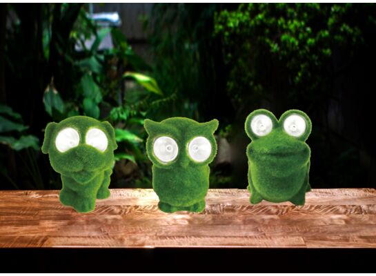 Lampa solarna figurka zwierzątko mix zielona