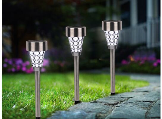 Lampa solarna LED 39 cm inox