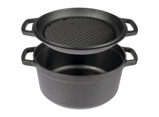 Żeliwny garnek z patelnią 3,5 l