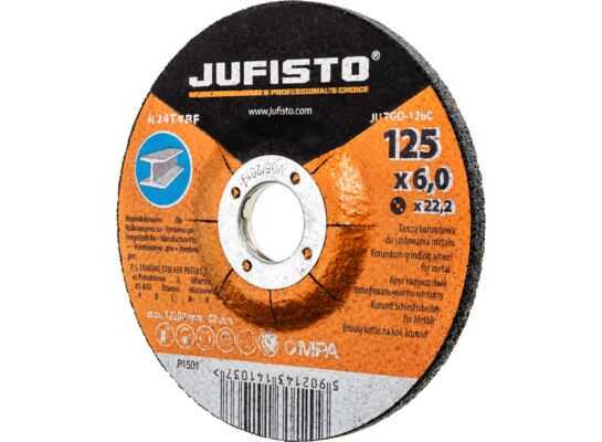 Tarcza do szlifowania 125 x 6 x 22,2 mm stal Jufisto