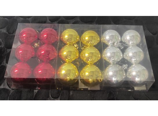 Zestaw 6 bombek plastikowych gładkich 6 cm mix