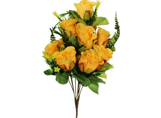 Bukiet 10 róż z dodatkami i paprotkami 40 x 18 cm BNR10