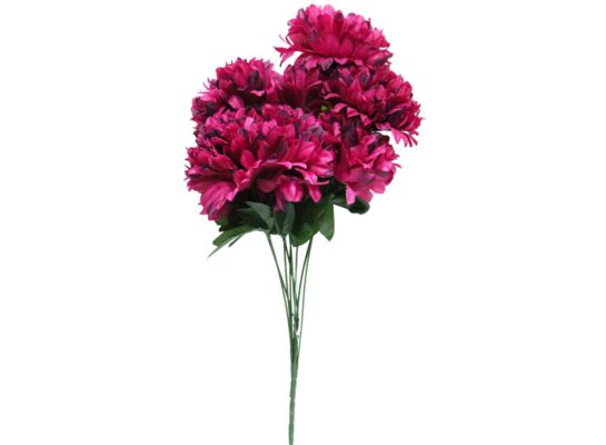 Bukiet 9 chryzantem z 3 paprotkami  58 cm