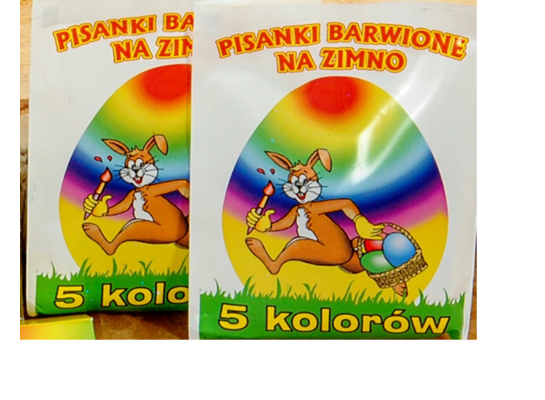 barwnik do jajek 5 kolorów pakowanie w display 50 sztuk 10 x 7 cm