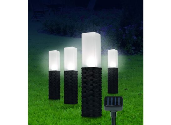 Zestaw 4 lamp solarnych 5,5 x 5,5 x 43 cm