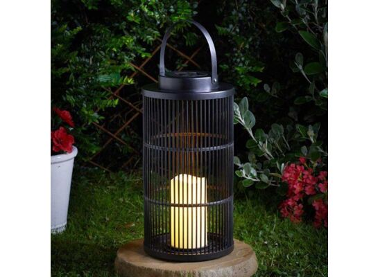 Latarenka solarna LED 18 x 18 x 36 cm czarna