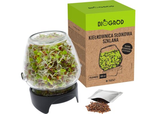 Kiełkownica słoikowa Twist-off + nasiona 10,5 cm