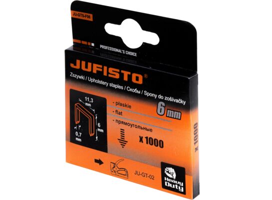 Zszywka typu F 6 mm opakowanie: 1000 sztuk Jufisto