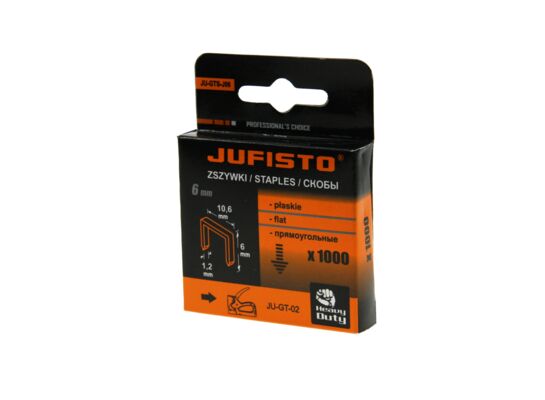 Zszywka typu J 6 mm opakowanie: 1000 sztuk Jufisto