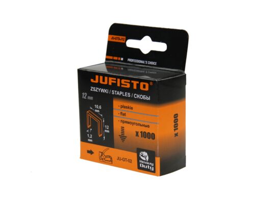 Zszywka typu J 12 mm opakowanie: 1000 sztuk Jufisto