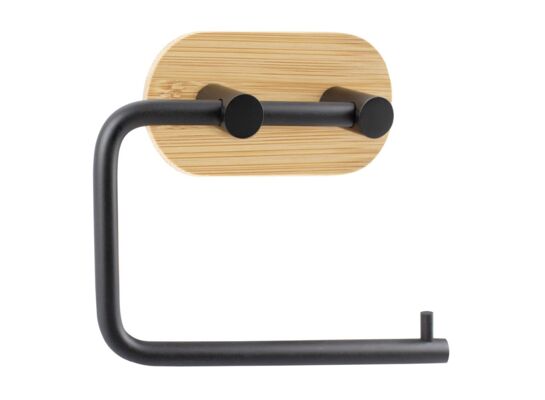 Uchwyt na papier toaletowy czarny/drewno