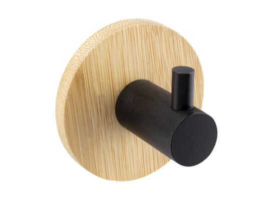 Wieszak ścienny pojedynczy czarny/drewno