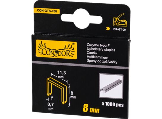 Zszywka typu F 8 mm opakowanie: 1000 sztuk Condor