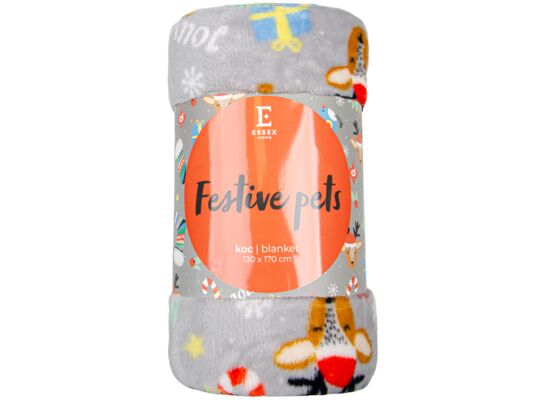 Koc FESTIVE PETS 130 x 170 cm szary